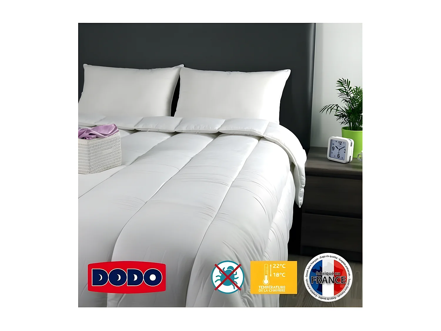 Deken met gemiddelde temperatuur 350g/m² BELLE NUIT 200x200cm - Warmte en comfort voor 2 personen