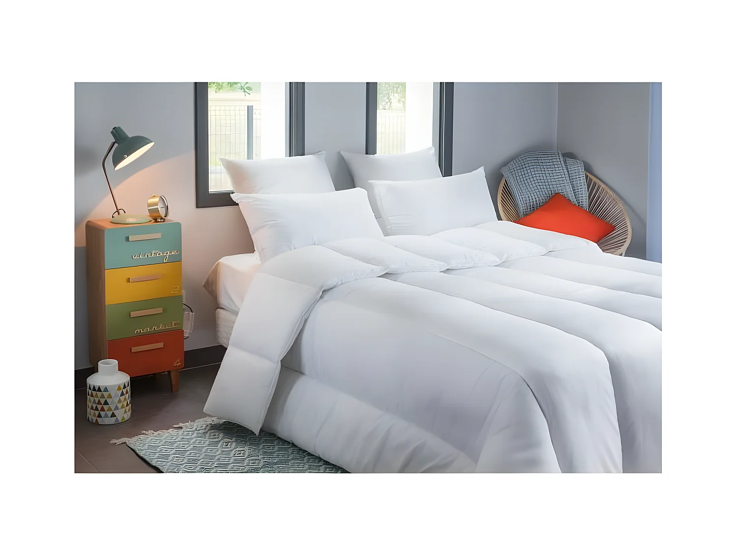 Couette Chaude Microfibre Anti-Acariens 240x260cm