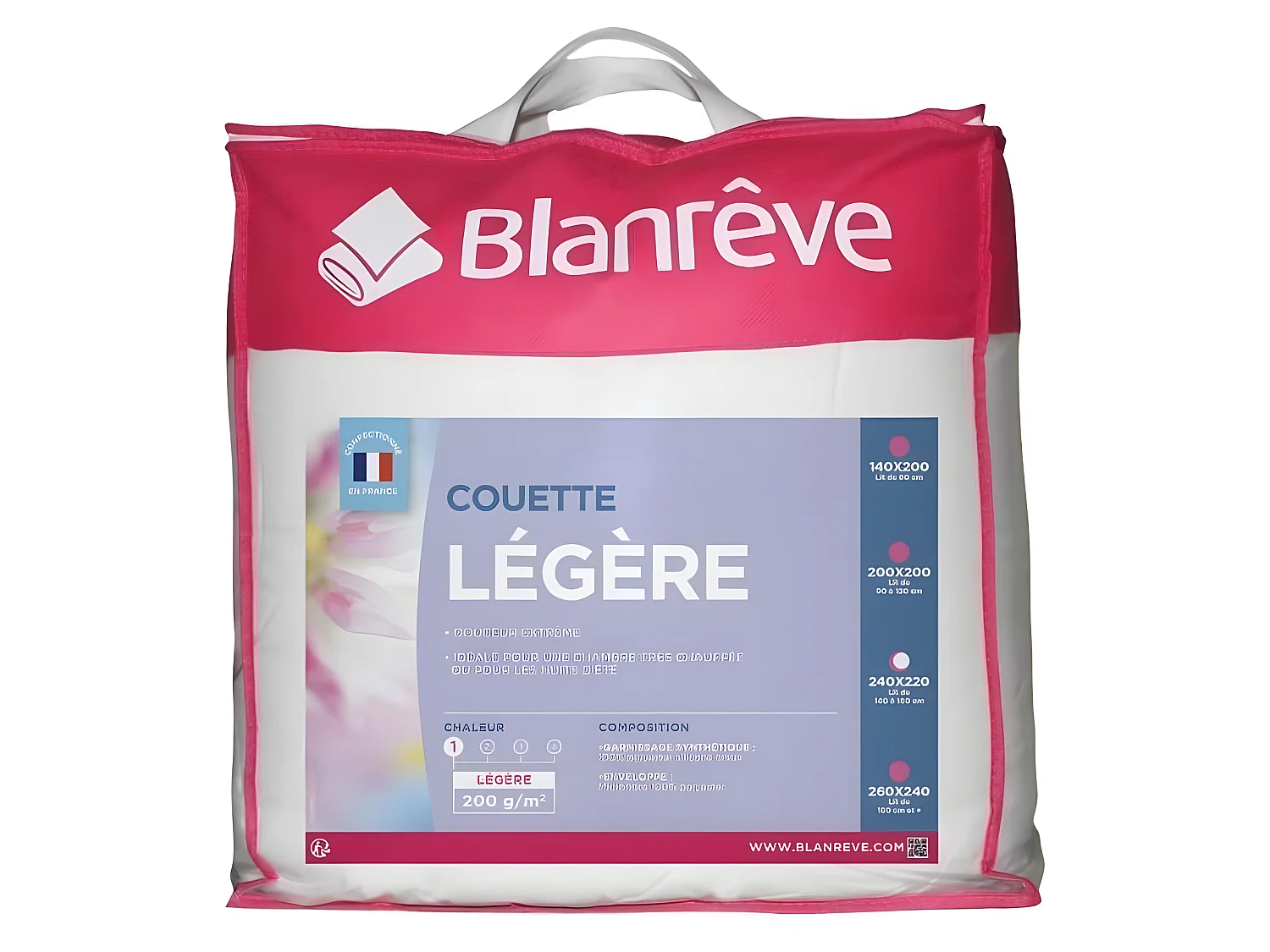 Leichte Mikrofaserdecke BLANREVE - 220 x 240 cm - Weiß