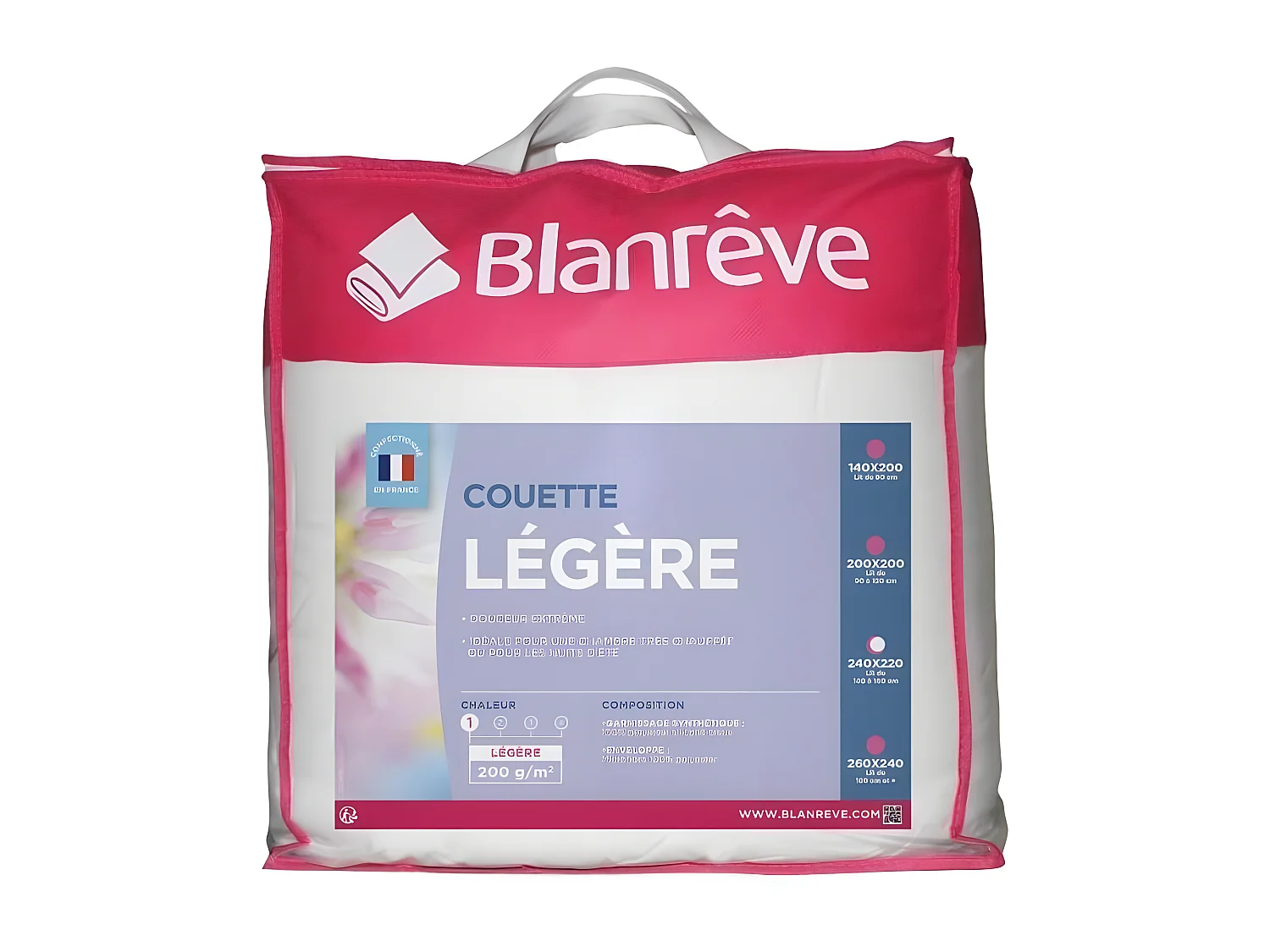 Couette légère en microfibre BLANREVE - 220 x 240 cm - Blanc