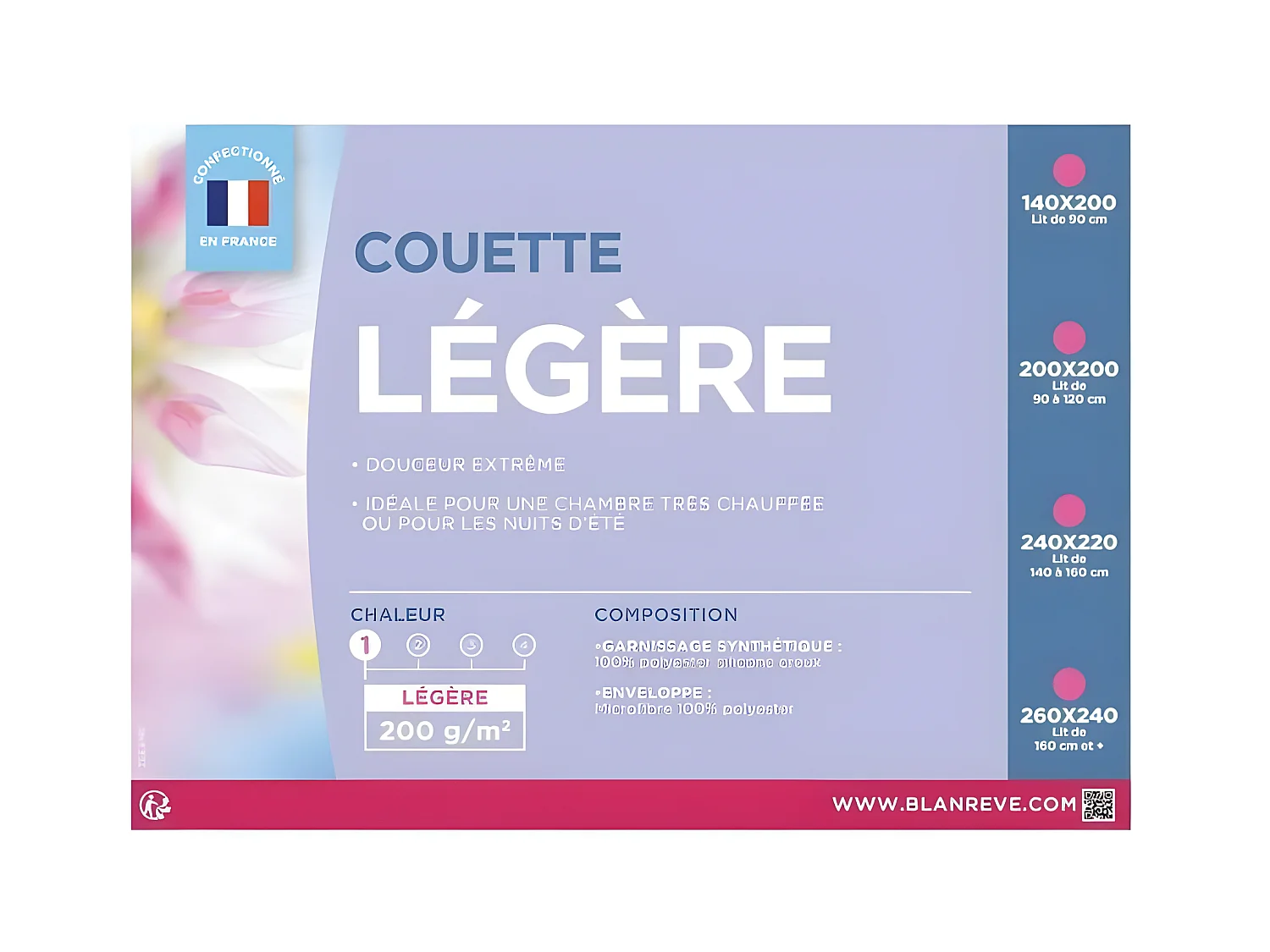 Lekki kołdra z mikrofibry BLANREVE - 220 x 240 cm - Biały