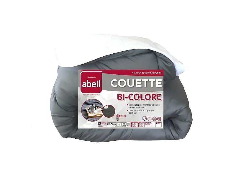 Bicolor Bettdecke 240 x 260 cm Weiß Grau Warm 100% Polyester