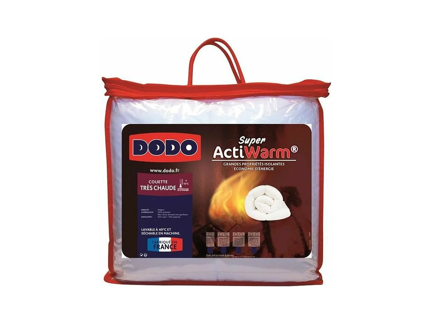 Zeer warm dekbed SUPER ACTIWARM - 450 g/m² - Wit 220x240 cm