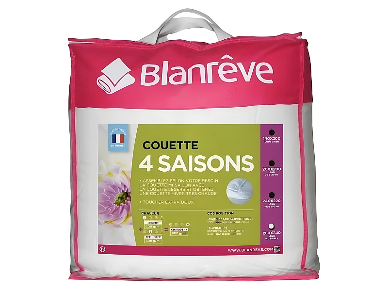 Bettdecke 4 Jahreszeiten BLANREVE - 240 x 260 cm - Weiß