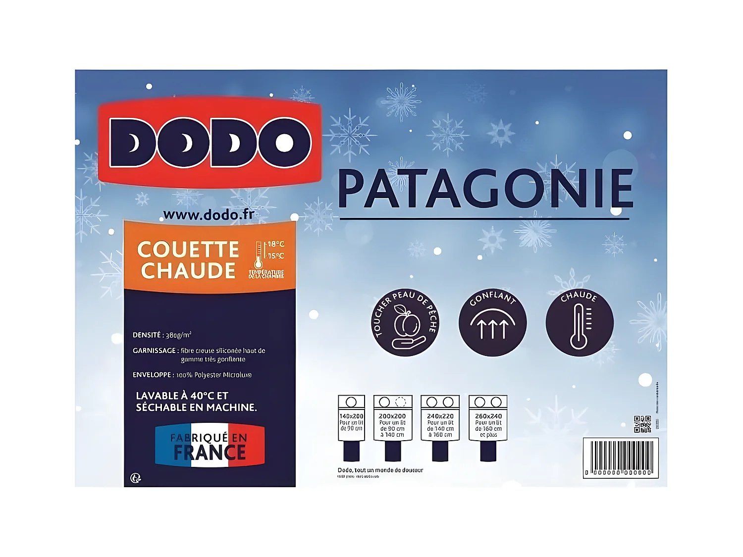 DODO Couette chaude Patagonie blanc - 240x260 cm