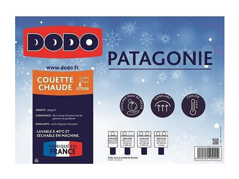 DODO Couette chaude Patagonie blanc - 240x260 cm