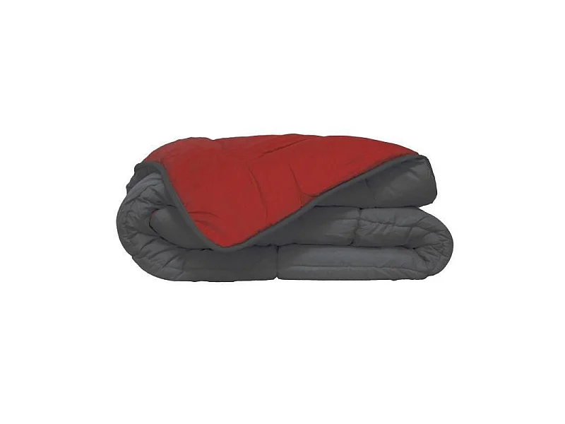 Couette Microfibre 400g/m2 CALGARY Gris + Rouge 200x200cm