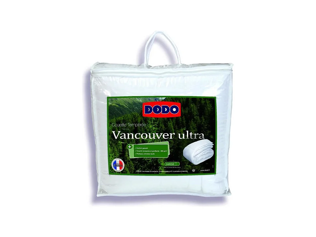 Dekbed 240 x 260 cm DODO Tempérée 100% Polyester Vezel Voor 2 Personen Wit Vancouver Ultra