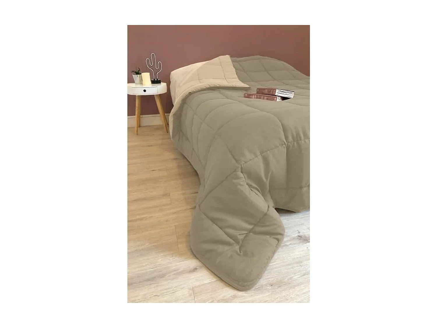 Warm Microvezel Dekbed 400g/m² CALGARY Taupe + Lin 140x200cm