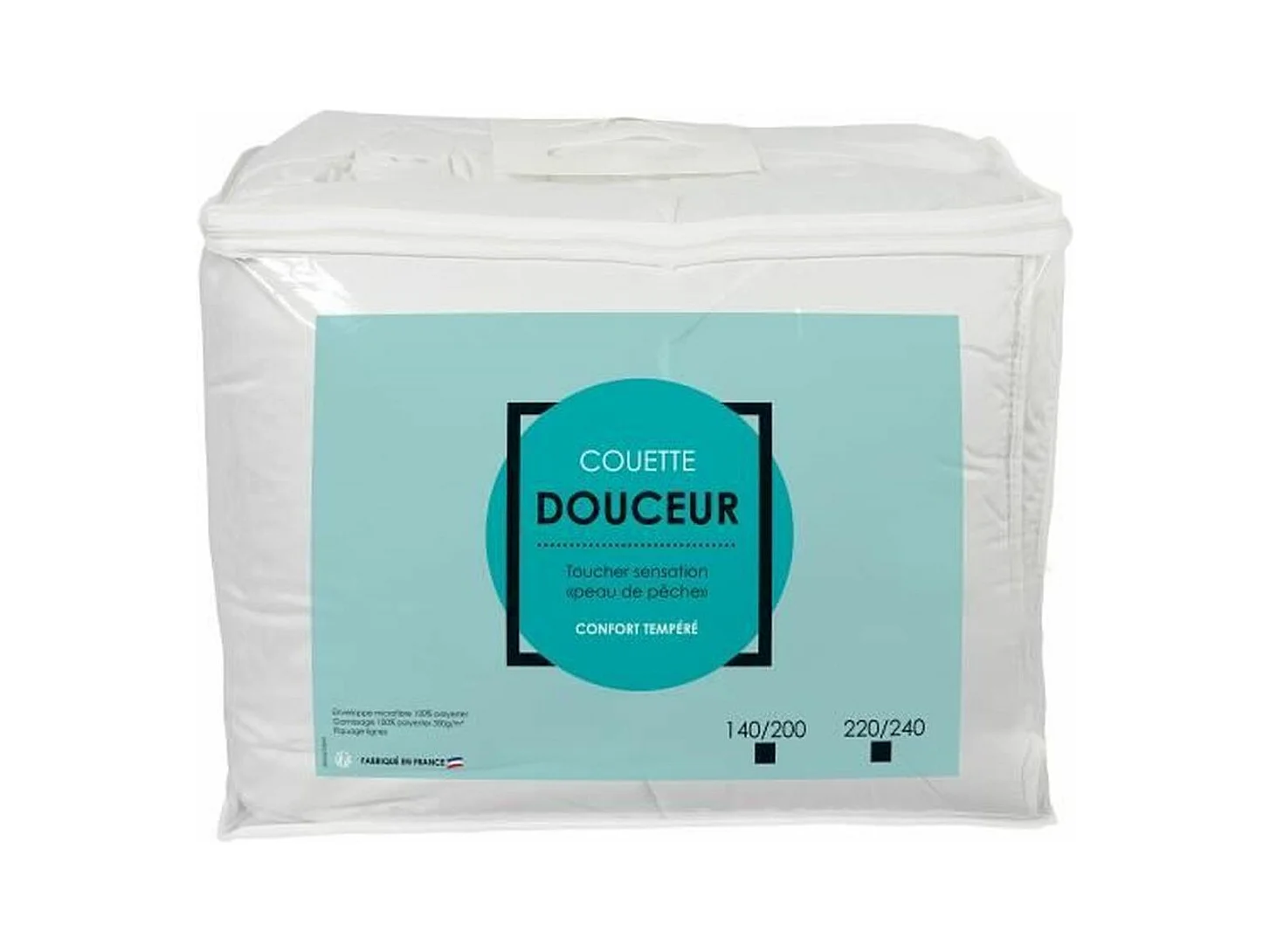 Edredón de Microfibra Templado 140x200cm Funda de Poliéster - Relleno 300g/m² - Fabricado en Francia