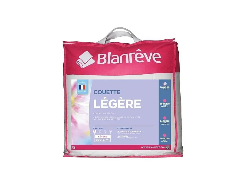 Piumino leggero in microfibra BLANREVE - 140 x 200 cm - Bianco