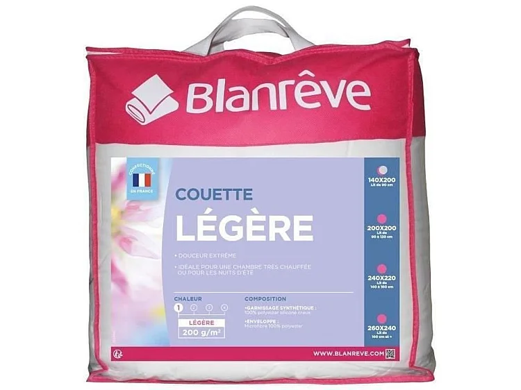 Couette légère en microfibre BLANREVE - 140 x 200 cm - Blanc