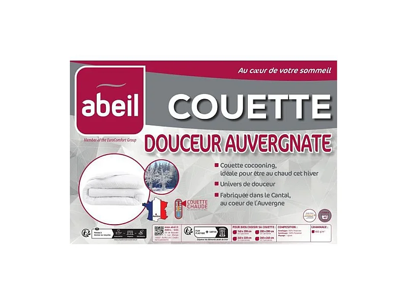 Couette Douceur Auvergnate - 220 x 240 cm - Chaude - 2 personnes - ABEIL