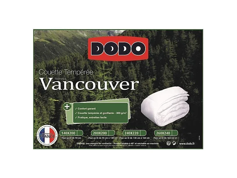 Edredón Vancouver templado - Blanco 240 x 260 cm