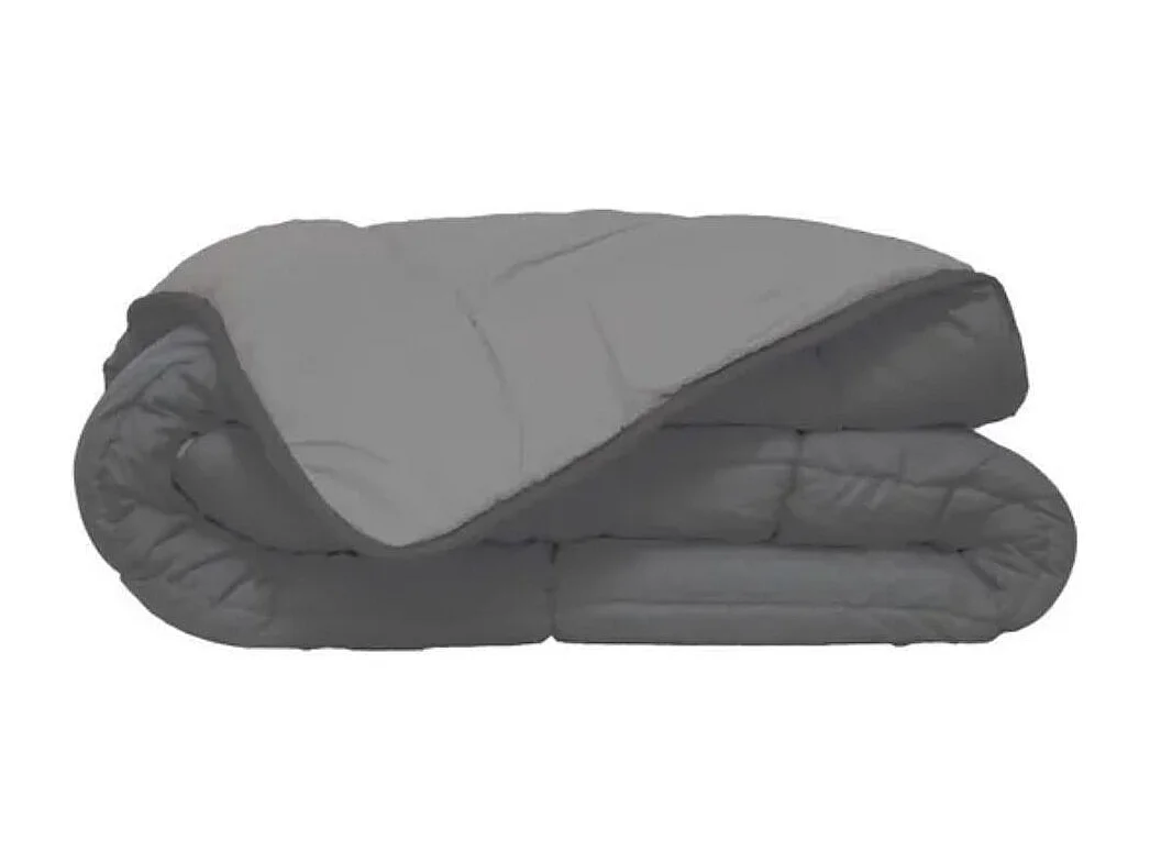 Couette chaude en microfibre acier & argent 400g-m² Calgary-Taille 220x240 cm