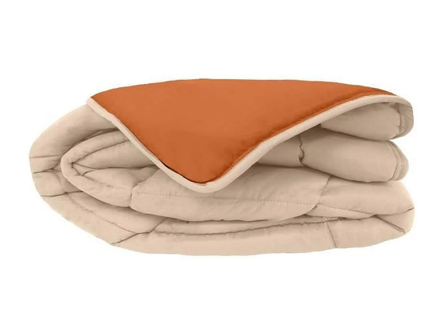 POYET MOTTE Couette Microfibre 400g/m2 CALGARY - 200 x 200 cm - Gris galet et Marron gimgembre
