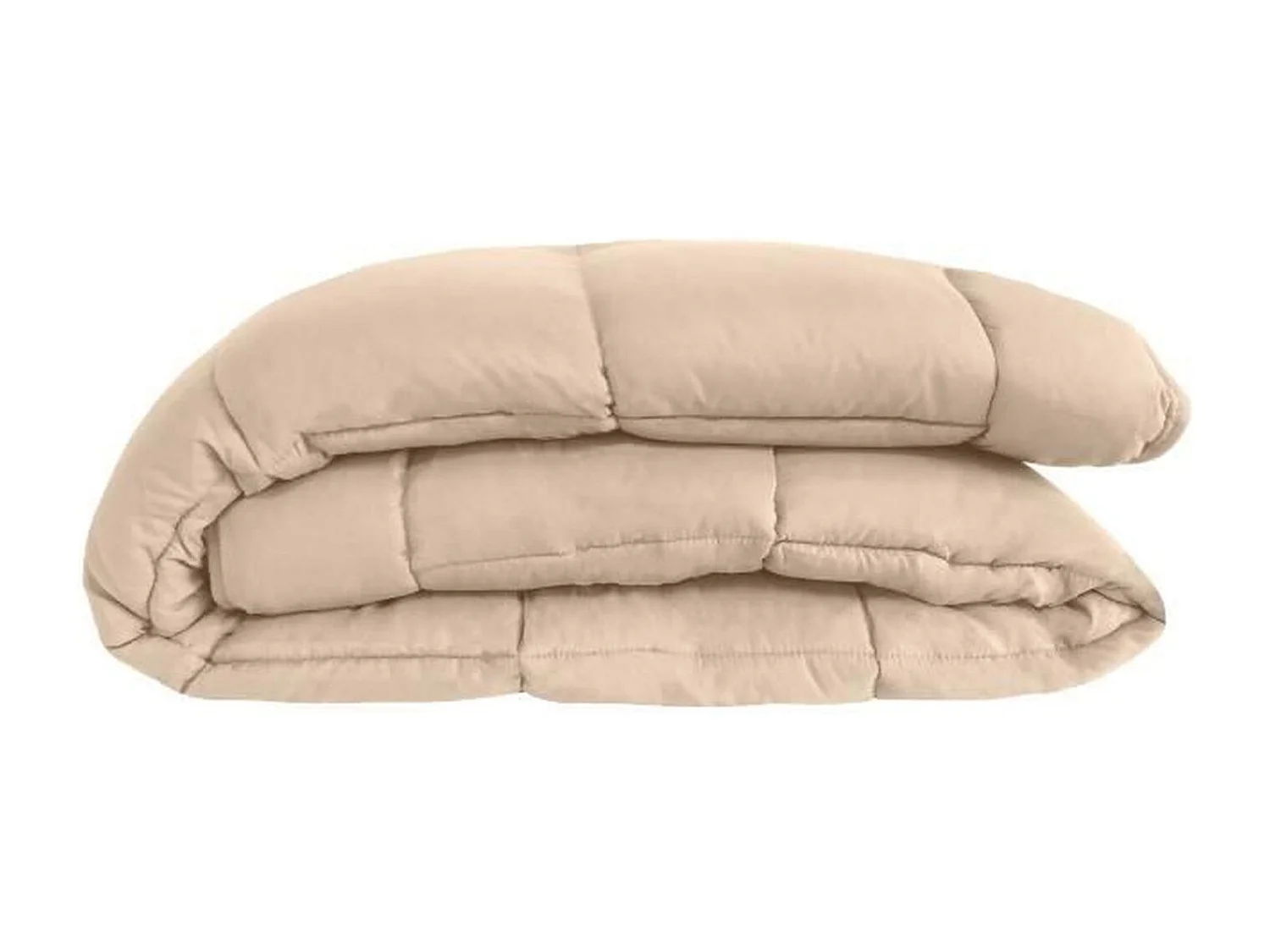 POYET MOTTE Couette Microfibre 400g/m2 CALGARY - 200 x 200 cm - Gris galet et Marron gimgembre