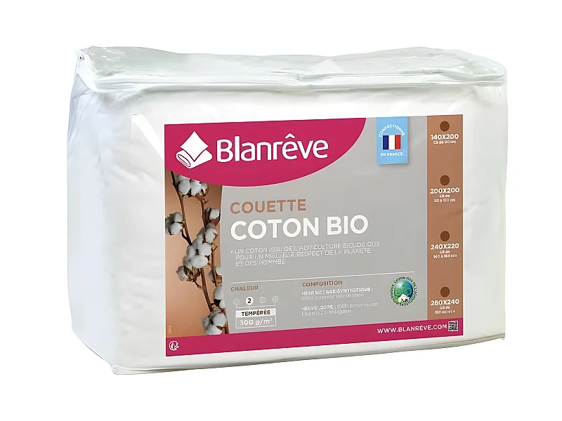Piumone in cotone biologico 300g/m² 220x240cm BLANREVE