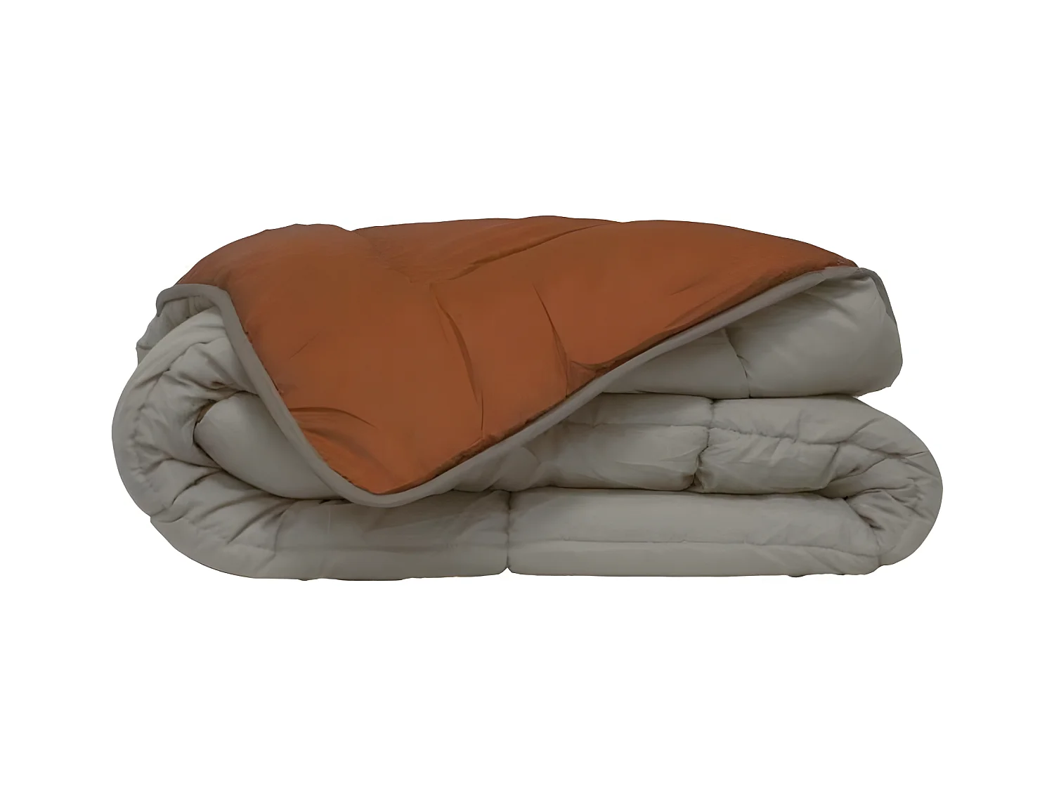 POYET MOTTE Couette Microfibre 400g/m2 CALGARY - 240 x 260 cm - Gris galet et Marron gimgembre