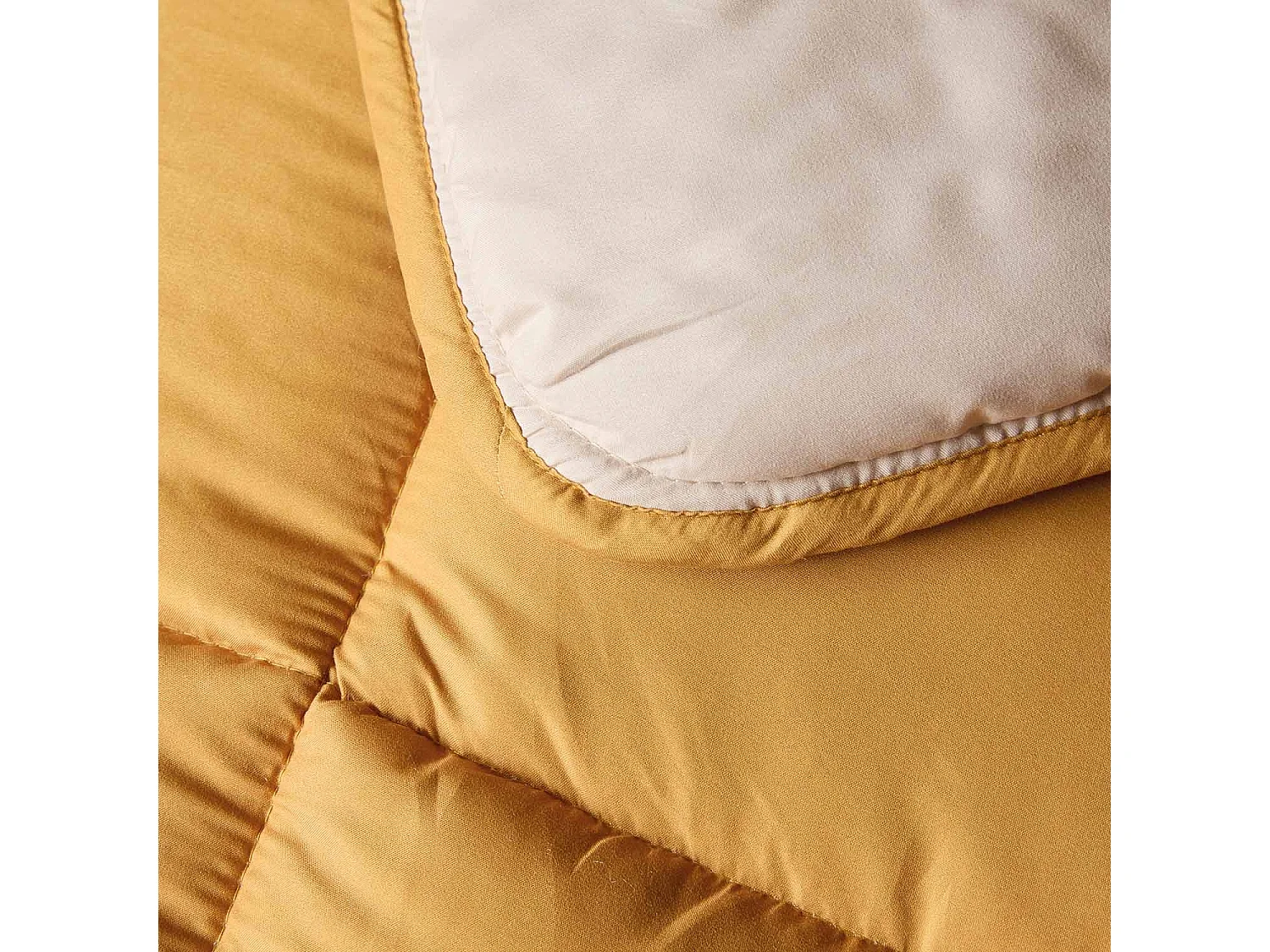 POYET MOTTE Couette Microfibre 400g/m2 CALGARY - 240 x 260 cm - Gris galet et Marron gimgembre