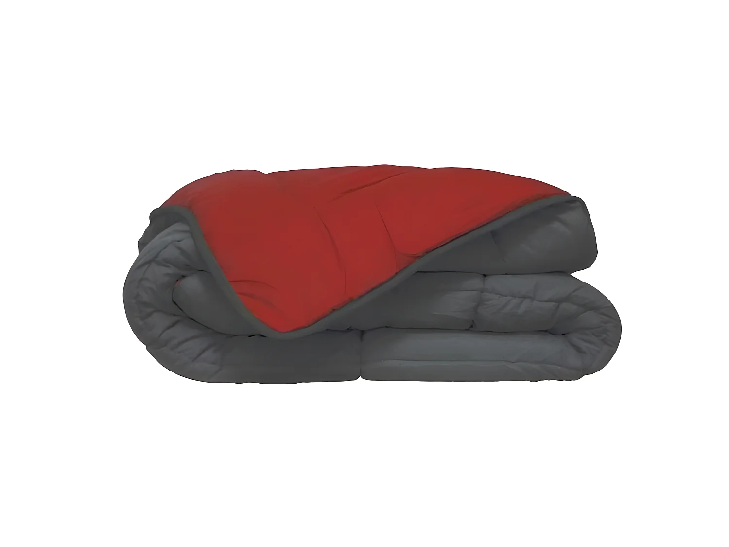 Leichte Wendebare Mikrofaser Bettdecke Grau & Rot 140x200cm