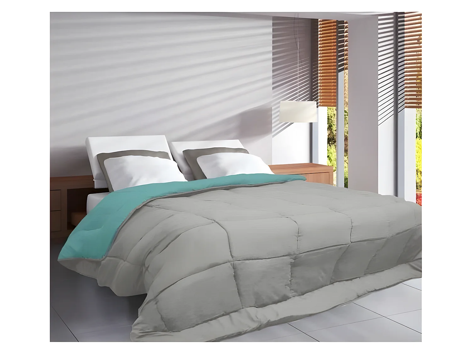 Edredón reversible bicolor de microfibra 400gr/m²