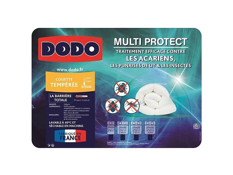 Piumone temperato MULTIPROTECT - 200 x 200 cm Anti-acaro e Antimicrobico