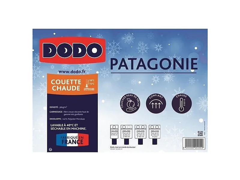 Edredón cálido Patagonia blanco - 200x200 cm