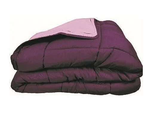 Couette chaude Microfibre 400 gr/m2 CALGARY Prune + Parme 240x260cm