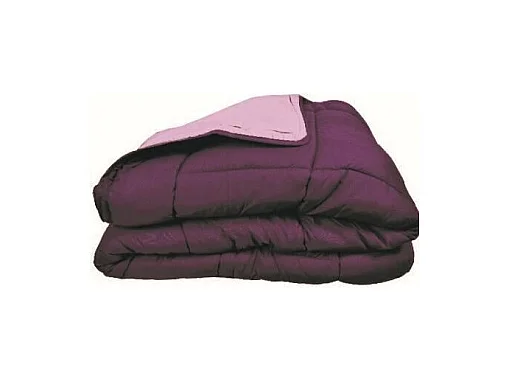 Couette chaude Microfibre 400 gr/m2 CALGARY Prune + Parme 240x260cm
