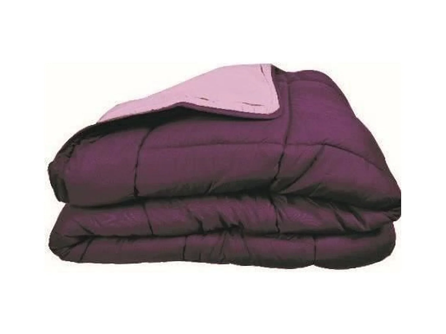 Couette chaude Microfibre 400 gr/m2 CALGARY Prune + Parme 240x260cm
