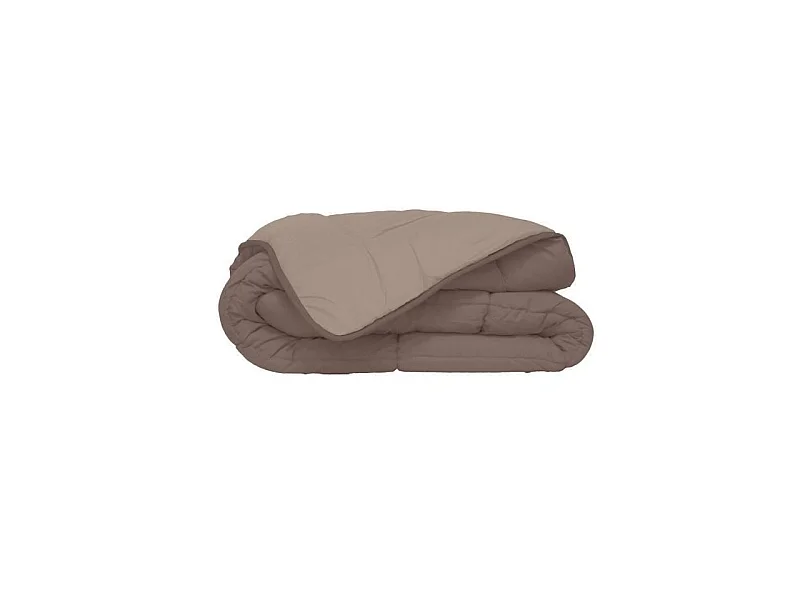HUDSON Couette legere Microfibre 200g/m2 220x240cm Taupe + Lin