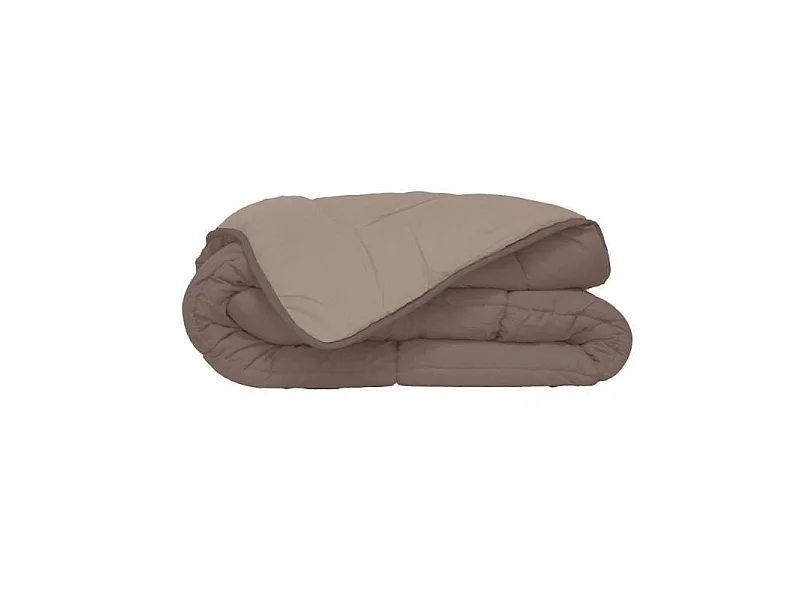 Leichte Mikrofaser Bettdecke 200g/m2 220x240cm Taupe + Leinen