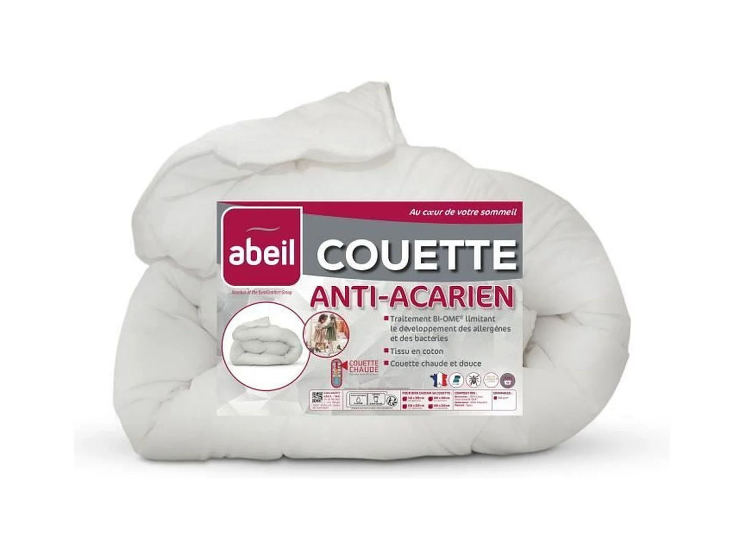 Kołdra przeciwalergiczna Ciepła 220x240 cm - Biały - Abeil