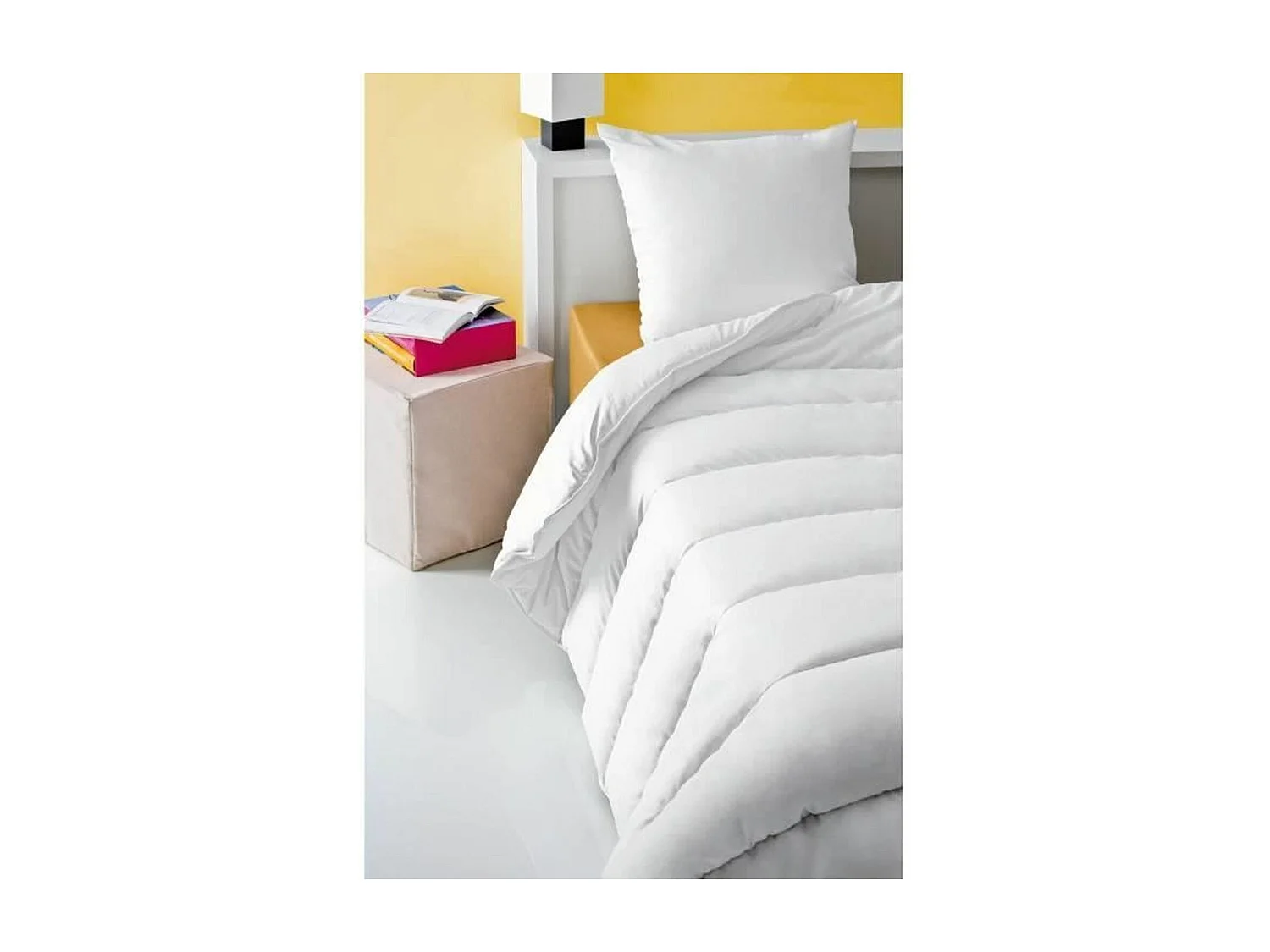 Couette anti-acariens - 220 x 240 cm - Chaude - 400 g/m2 2 personnes - Blanc - ABEIL