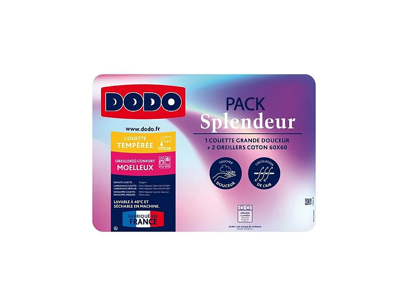 Set Piumone 220x240 cm + 2 Cuscini 60x60 cm - Splendore - Bianco