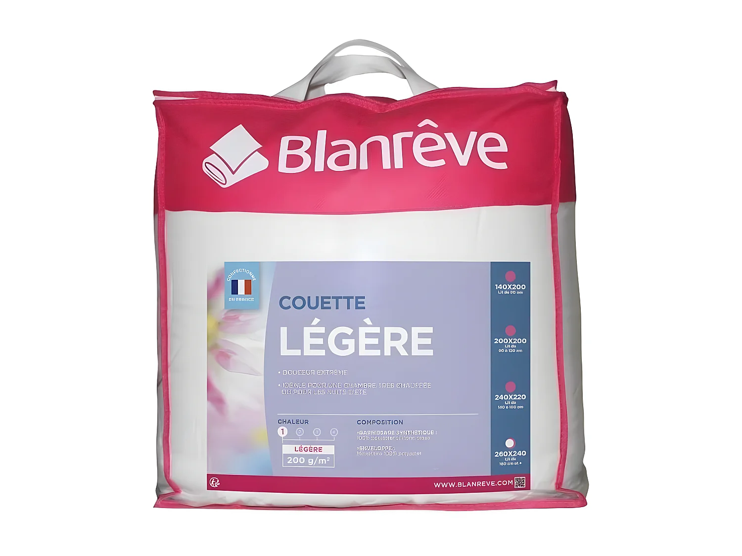 Couette légère en microfibre 240x260 cm Blanc