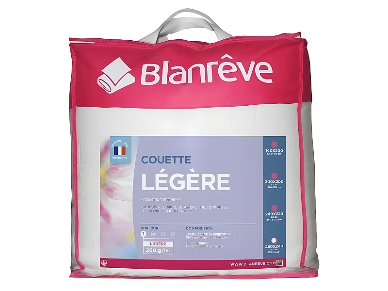 Leichte Mikrofaser-Bettdecke 240x260 cm Weiß