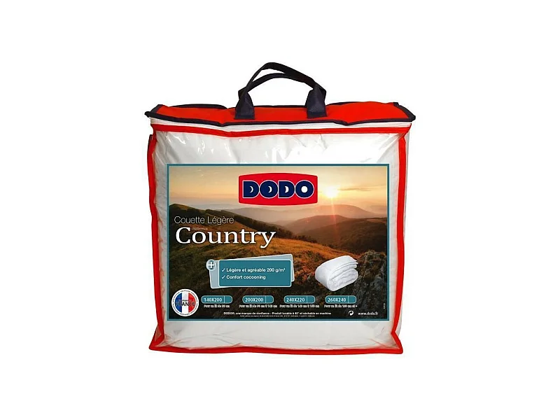 Lekki koc Country DODO - Wygodny i wytrzymały - Biały - 220 x 240 cm