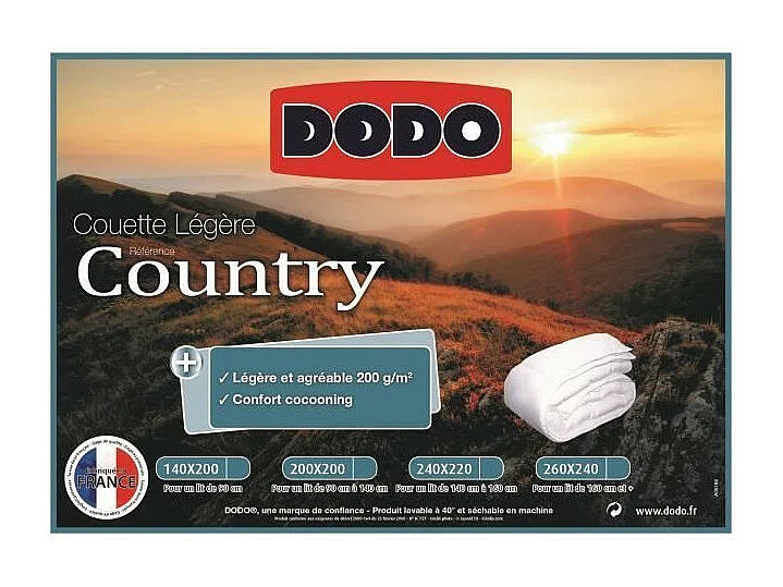 DODO Couette legere Country - 220 x 240 cm - Blanc