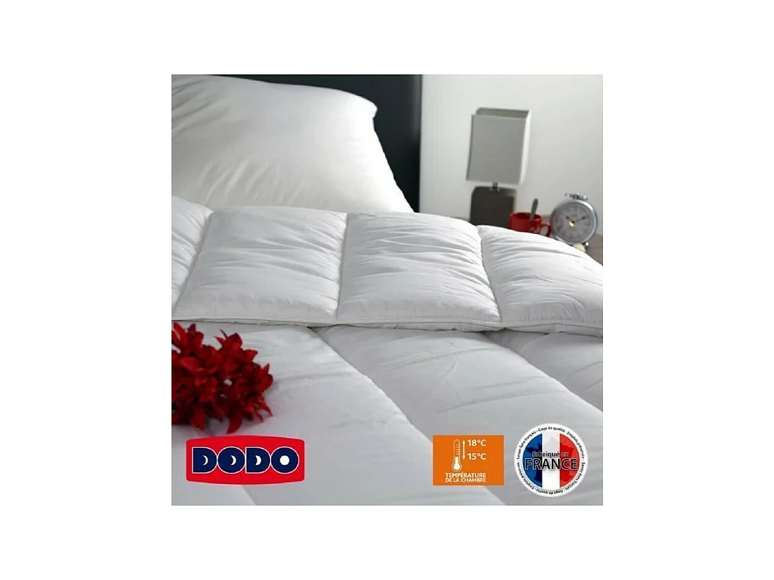 Piumone caldo 400g/m² VANCOUVER 200x200 cm bianco - Fibre Cave in Poliestere - Produzione Francese