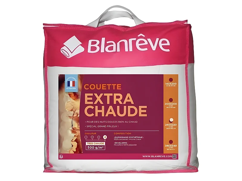 BLANREVE Couette extra chaude en microfibre - 220 x 240 cm - Blanc