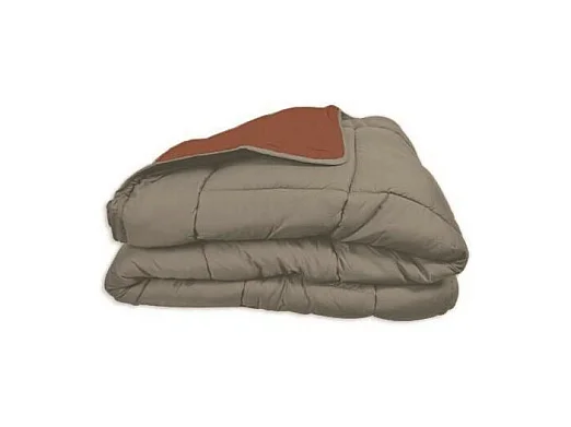 Mikrofaserdecke 400g/m2 CALGARY - Warm - Grauer Kiesel & Ingwerbraun - 220x240 cm