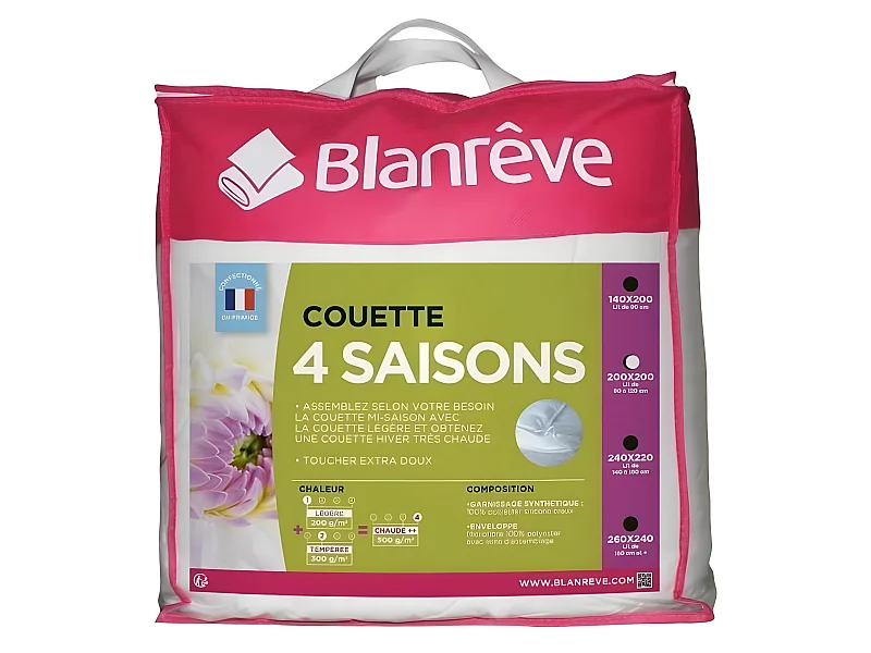 Piumone 4 stagioni BLANREVE - 200 x 200 cm - Bianco