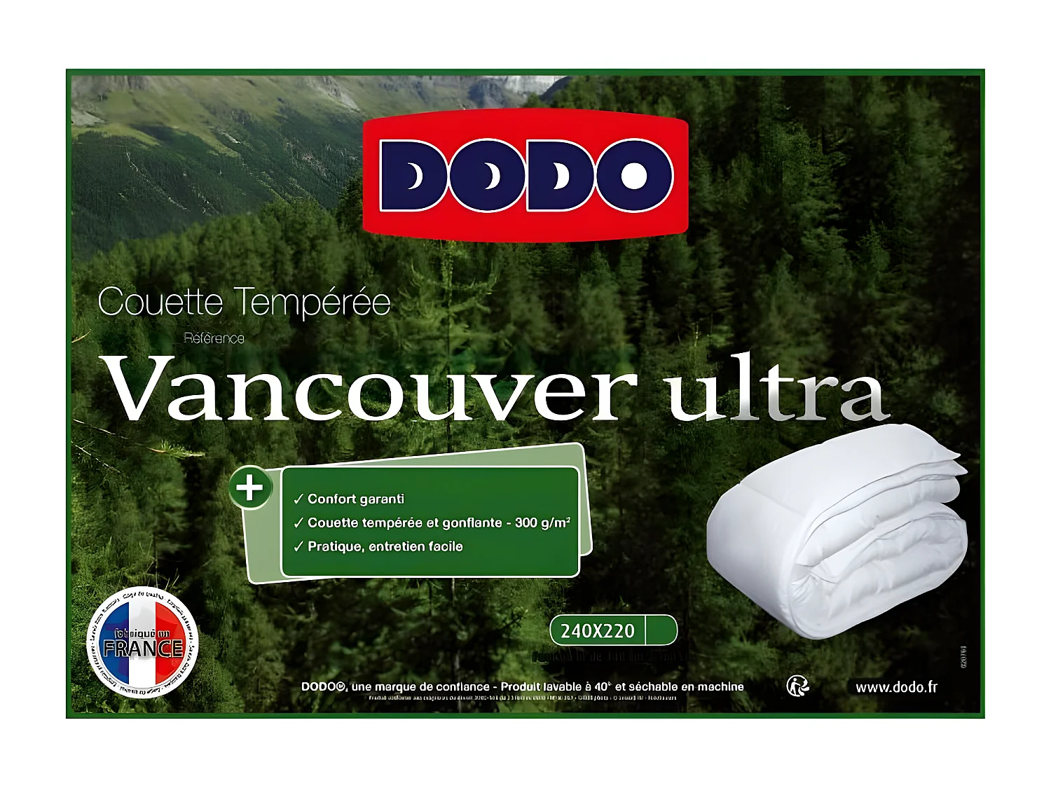 Warme Bettdecke Vancouver Ultra - 220 x 240 cm - 300g/m² - Weiß