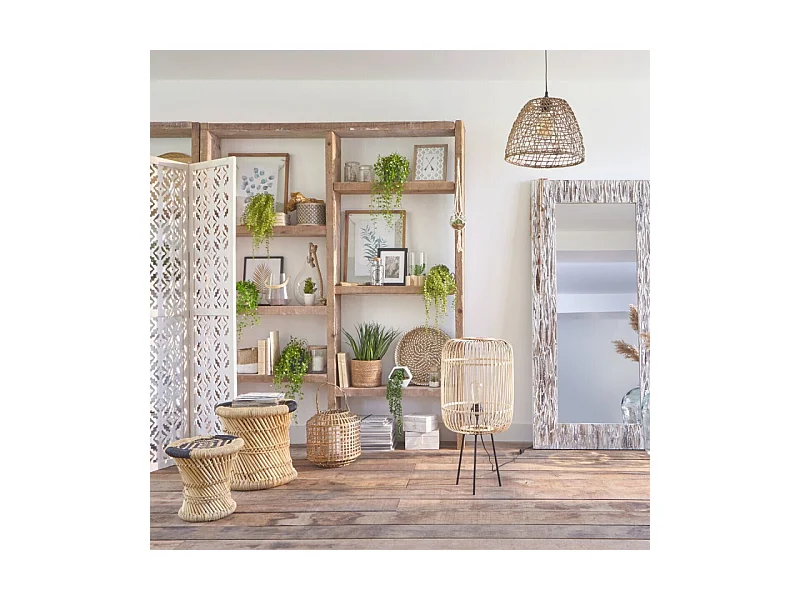 Paravent en Bois "Nomade" 120x170cm Blanc