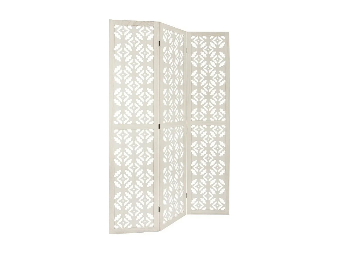 Paravent en Bois "Nomade" 120x170cm Blanc