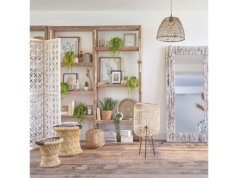 Paravent en Bois "Nomade" 120x170cm Blanc