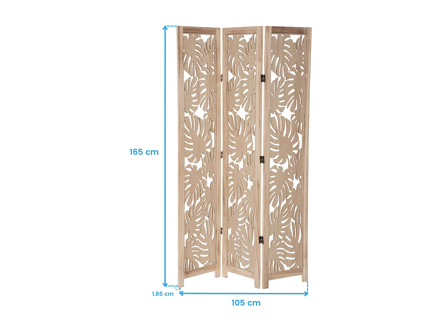 Paravent Palmier en Bois clair H 165 cm