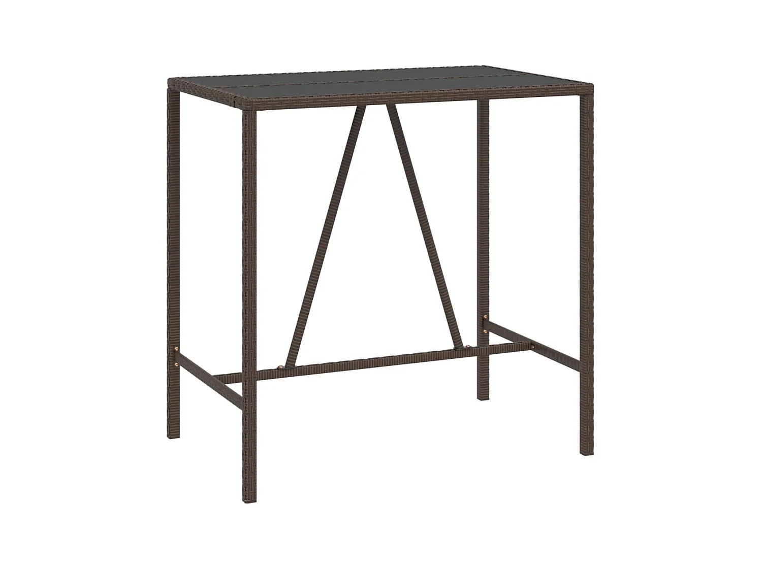 Virrat  Ensemble de bar de jardin avec coussins 5 pcs marron poly rotin